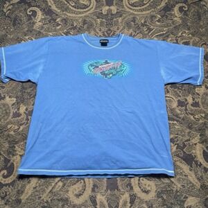 Vtg Y2K No Boundaries Dragon Center Graphic T Shirt Mens Size XL Light Blue
